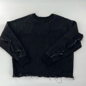 Zara woman premium denim collection black pullover medium